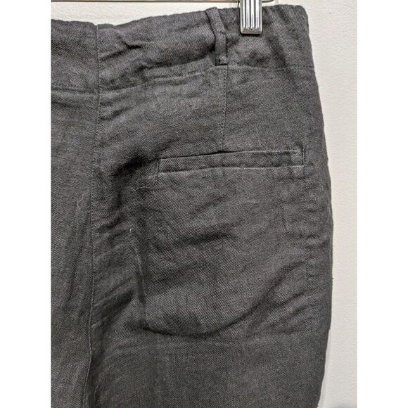 Humanoid Black Washable Italian Linen High Waist Pleat Front Trouser Pants, XS - Picture 7 of 9